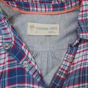 TUCKER + TATE GIRLS PLAID BUTTON DOWN SHIRT SIZE 12